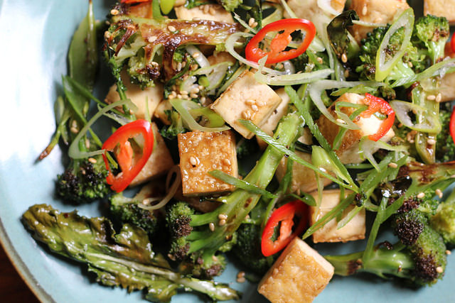 Roasted Broccoli and Crispy Tofu Salad