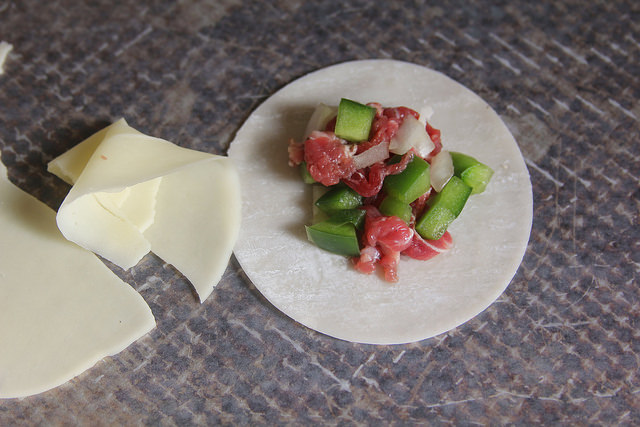 Philly Cheesesteak Dumplings
