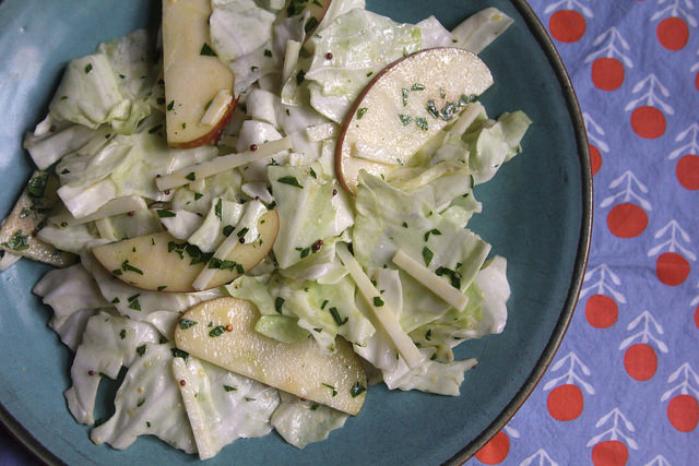 Torn Cabbage Salad with Apples and Pecorino