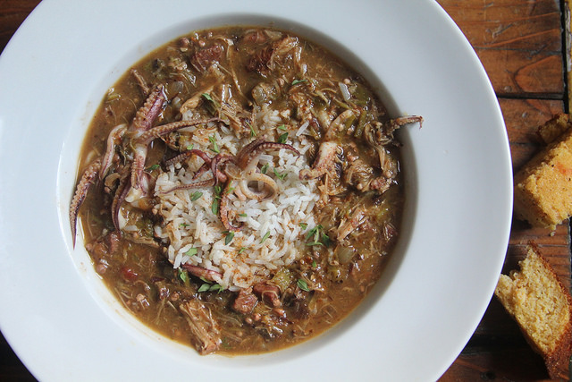 Gumbo with Chicken, Shrimp & Squid