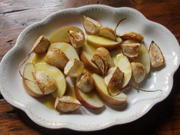 Apple and Roasted Hakurei Turnip Salad with Hot Honey-Mustard Dressing