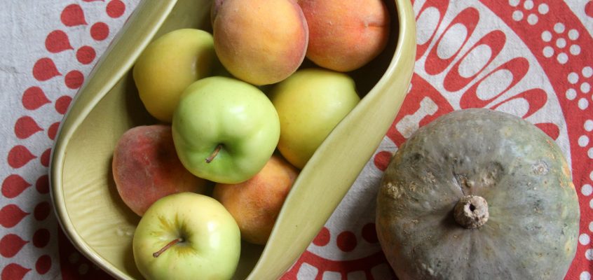 Apples, Peaches, Pumpkin Pie