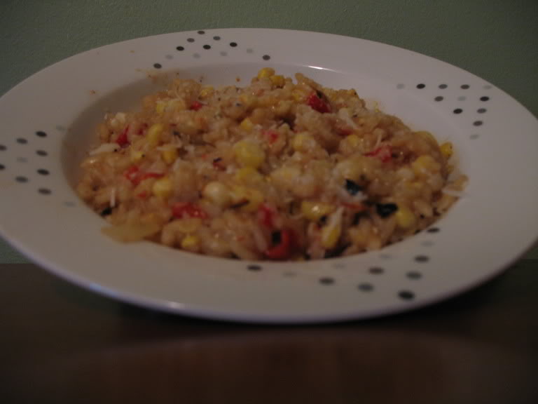 Summer Corn and Roasted Red Pepper Risotto