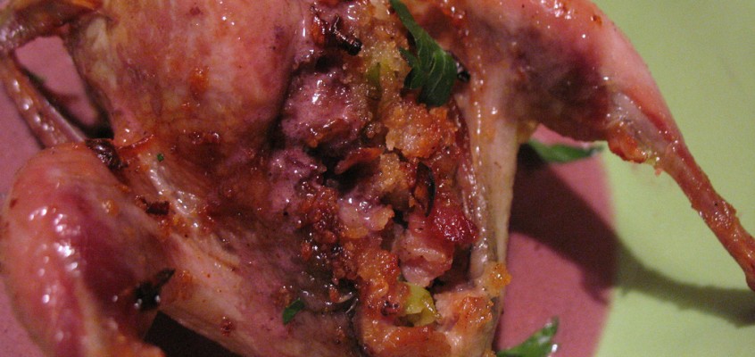 Not-So-Strange Birds Part II: Roast Quail with Soda Bread Stuffing and Red Wine Reduction