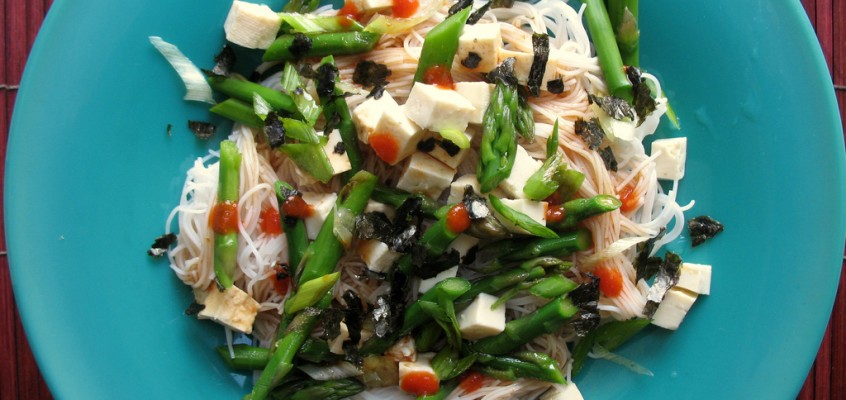 Asparagus and Tofu Cold Noodle Salad