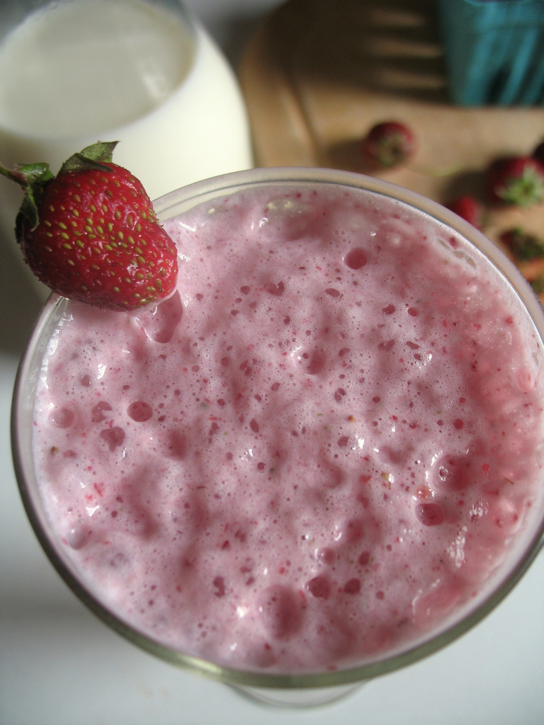 Fresh Strawberry Basil Milkshake