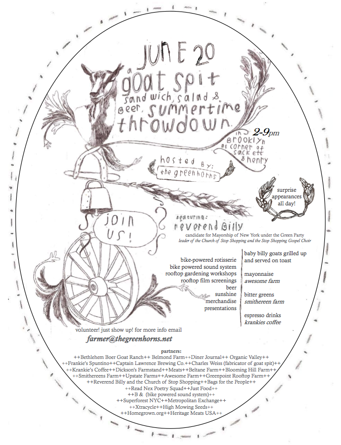 The Greenhorns Goat Spit Menu Sneak Peek! (and a chat with its founder/filmmaker)