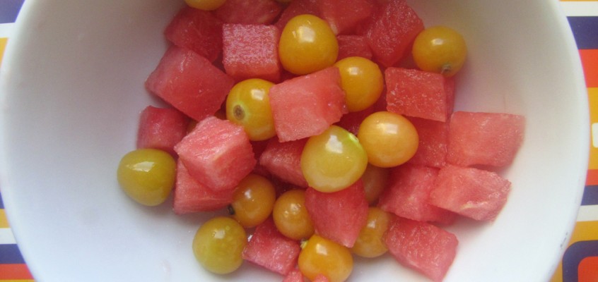 Ground Cherry and Watermelon Salad