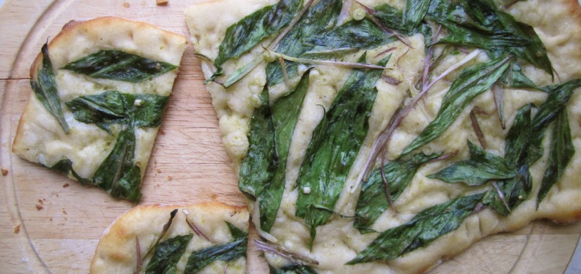 Flatbread with Ramps, Coconut Milk & Green Curry