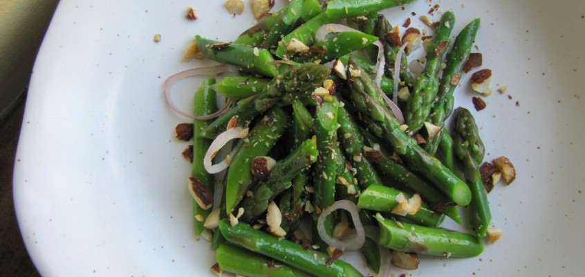 Blanched Asparagus with Almonds, Shallots & Lemon