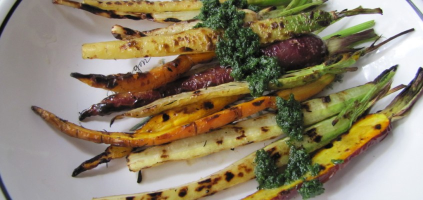 Grilled Carrots with Carrot Greens Pesto