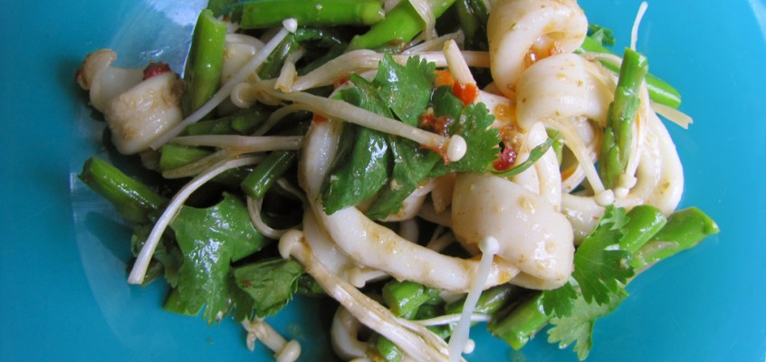 Squid & Asparagus with Ponzu-Chili-Lime Vinaigrette