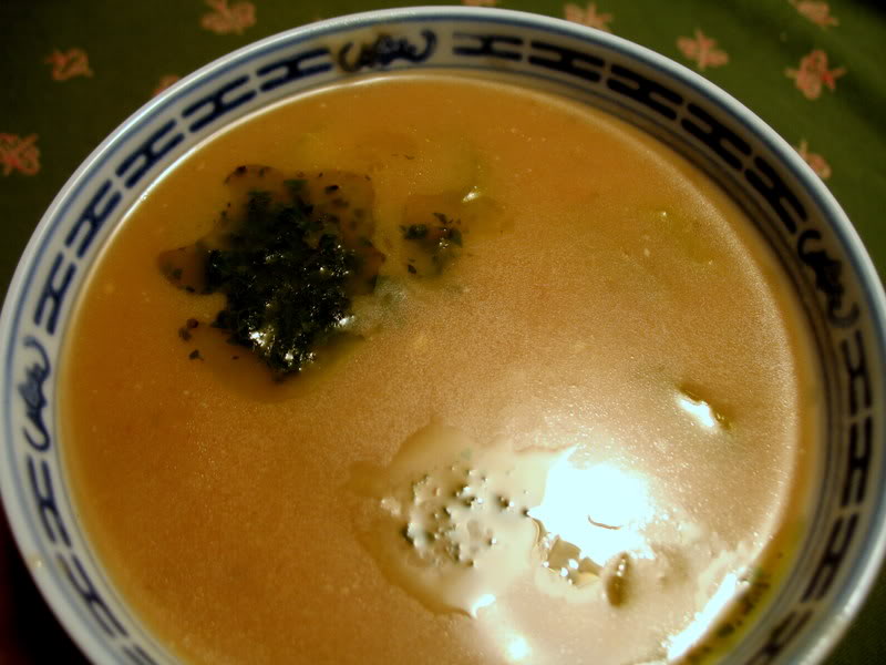 Garlic and Asparagus Soup with Oregano Pesto