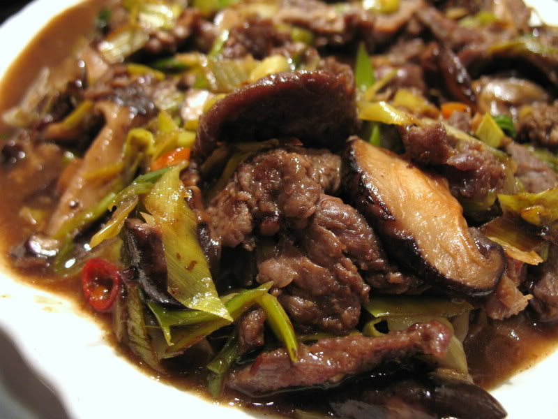 Beef with Leeks and Shiitake Mushrooms
