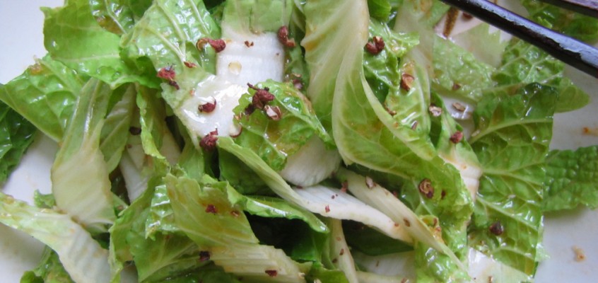 Napa Cabbage with Chili-Garlic Sauce and Szechuan Peppercorns