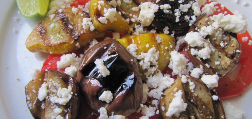 Grilled Baby Eggplant with Queso Fresco & Lime