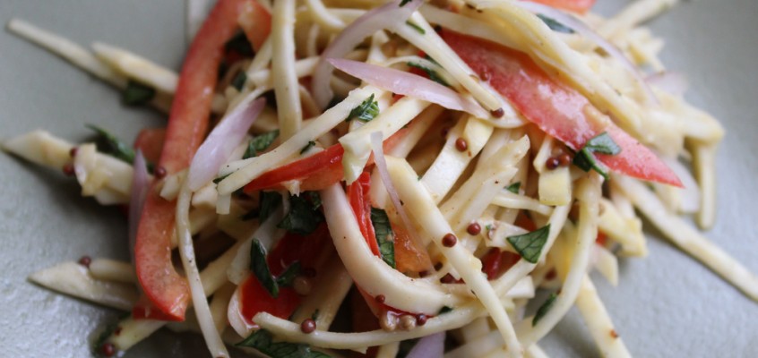 Creamy Celery Root Salad With Red Peppers and Mustard