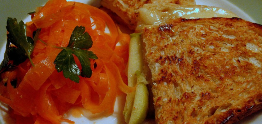 Apple Gruyere Panini and Ginger Lime Carrot Salad
