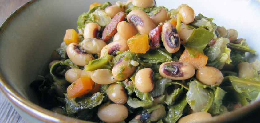 Hoppin’ John with Bacon and Collard Greens