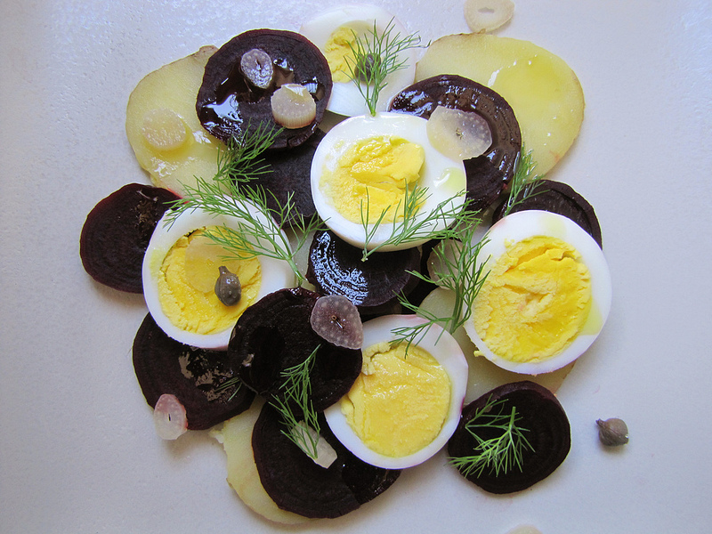 Beet, Egg & Potato Salad with Pickled Fennel and Capers