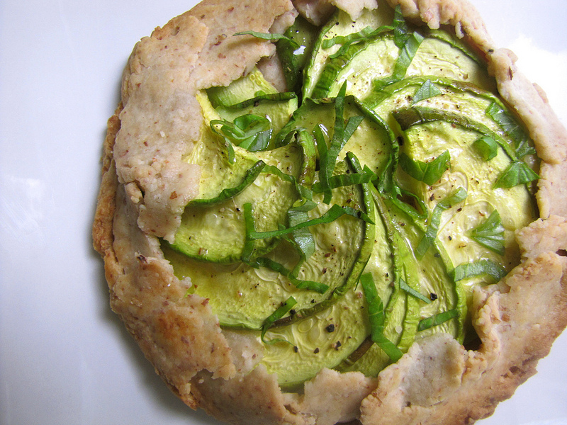 Savory Summer Squash Tart with Almond Crust