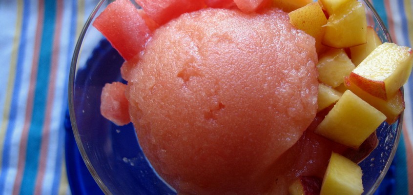 Peach Watermelon Sangria Sorbet