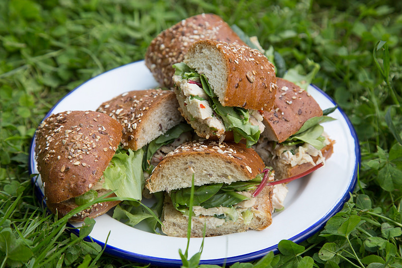 Cast-Iron Roasted Chicken Salad with Chicken Fat Aioli Sandwiches