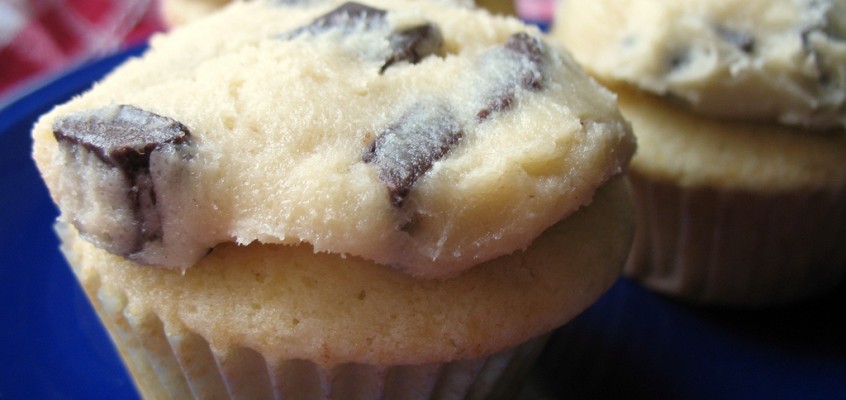 Chocolate Chip Cookie Dough-Topped Cupcakes