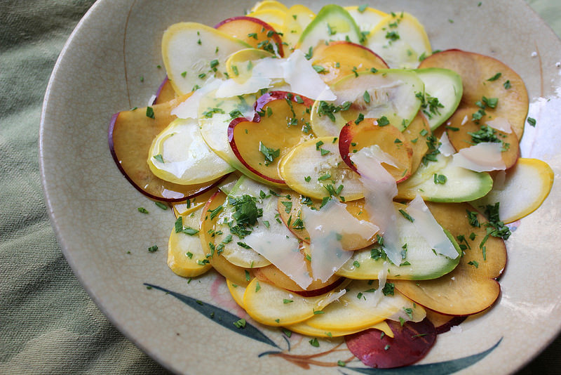 Shaved Summer Squash and Nectarine Salad